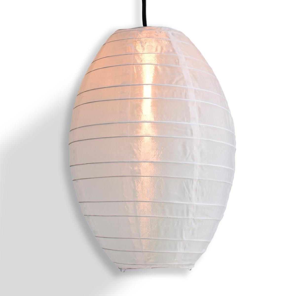 White Kawaii Unique Oval Egg Shaped Nylon Lantern, 10-inch x 14-inch