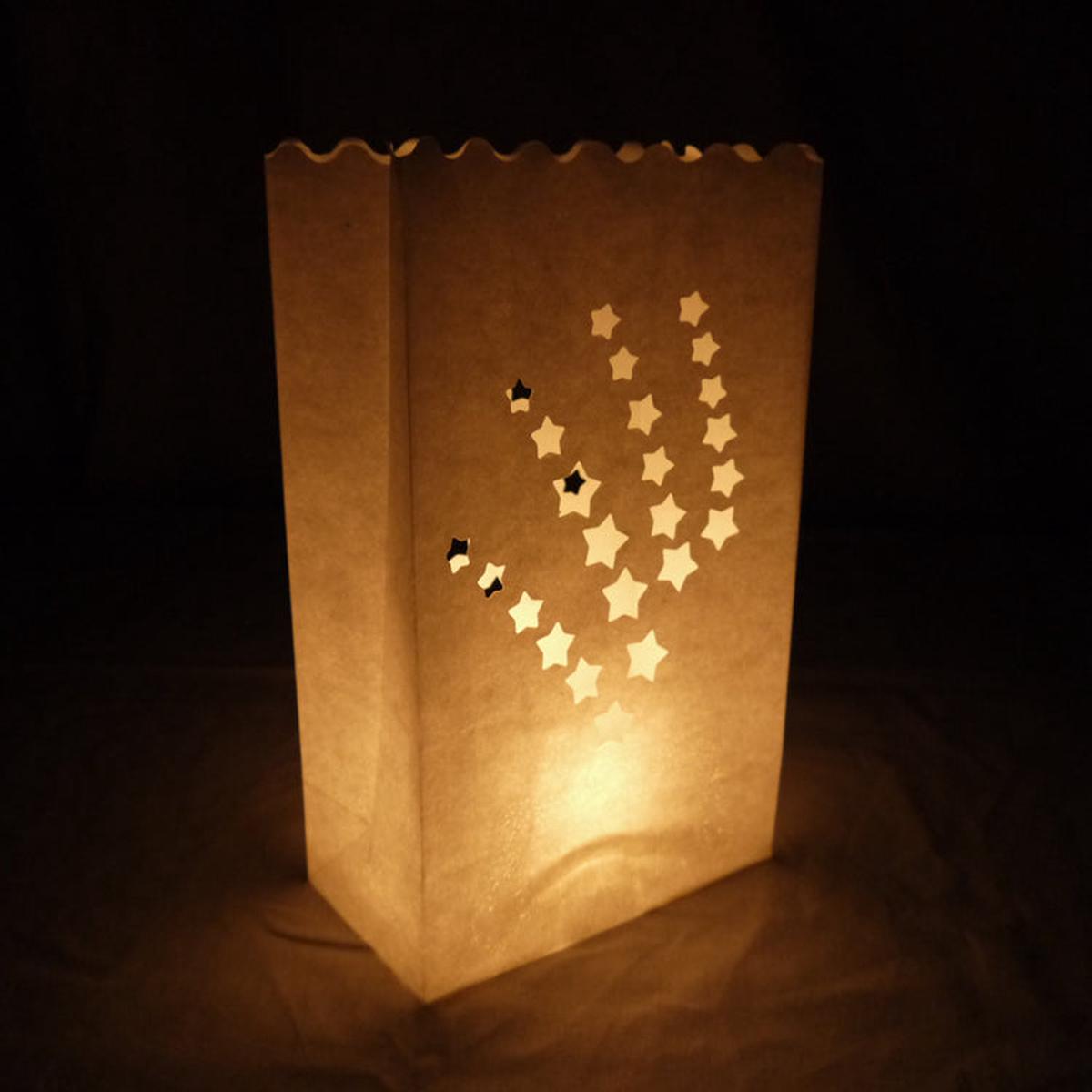 White Shooting Star Paper Luminary Bags Path Lighting (10 PACK)