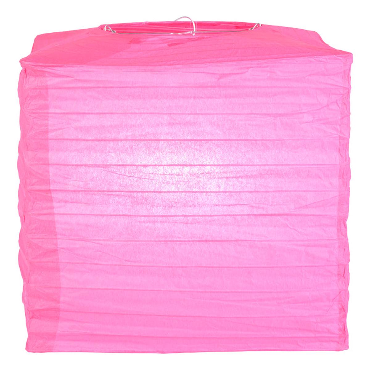 10" Fuchsia Square Shaped Paper Lantern
