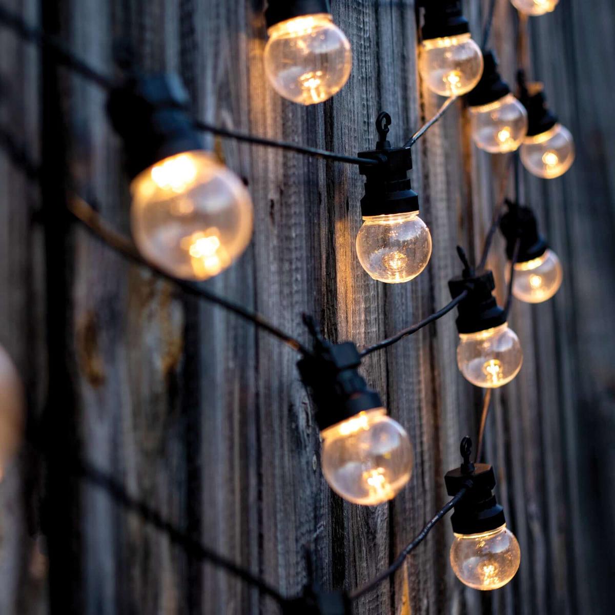 25-Pack LED String Lights 26ft Clear - Warm White Outdoor/Indoor 8-Mode Waterproof Remote Operated Bulbs