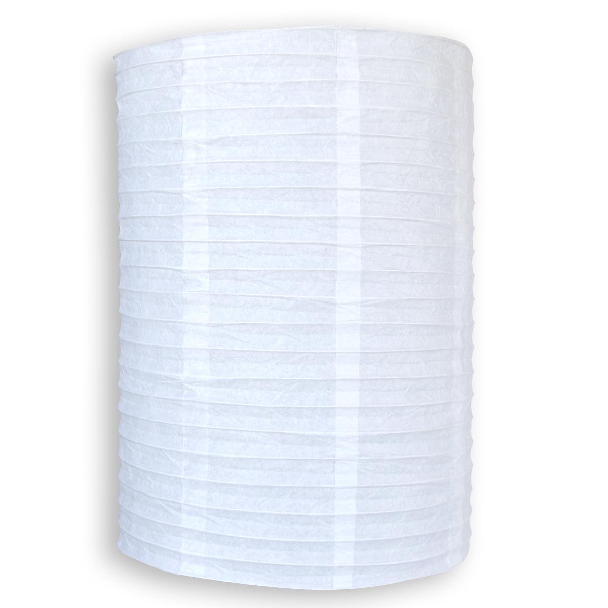 White Cylinder Unique Shaped Paper Lantern, 14-inch x 20-inch