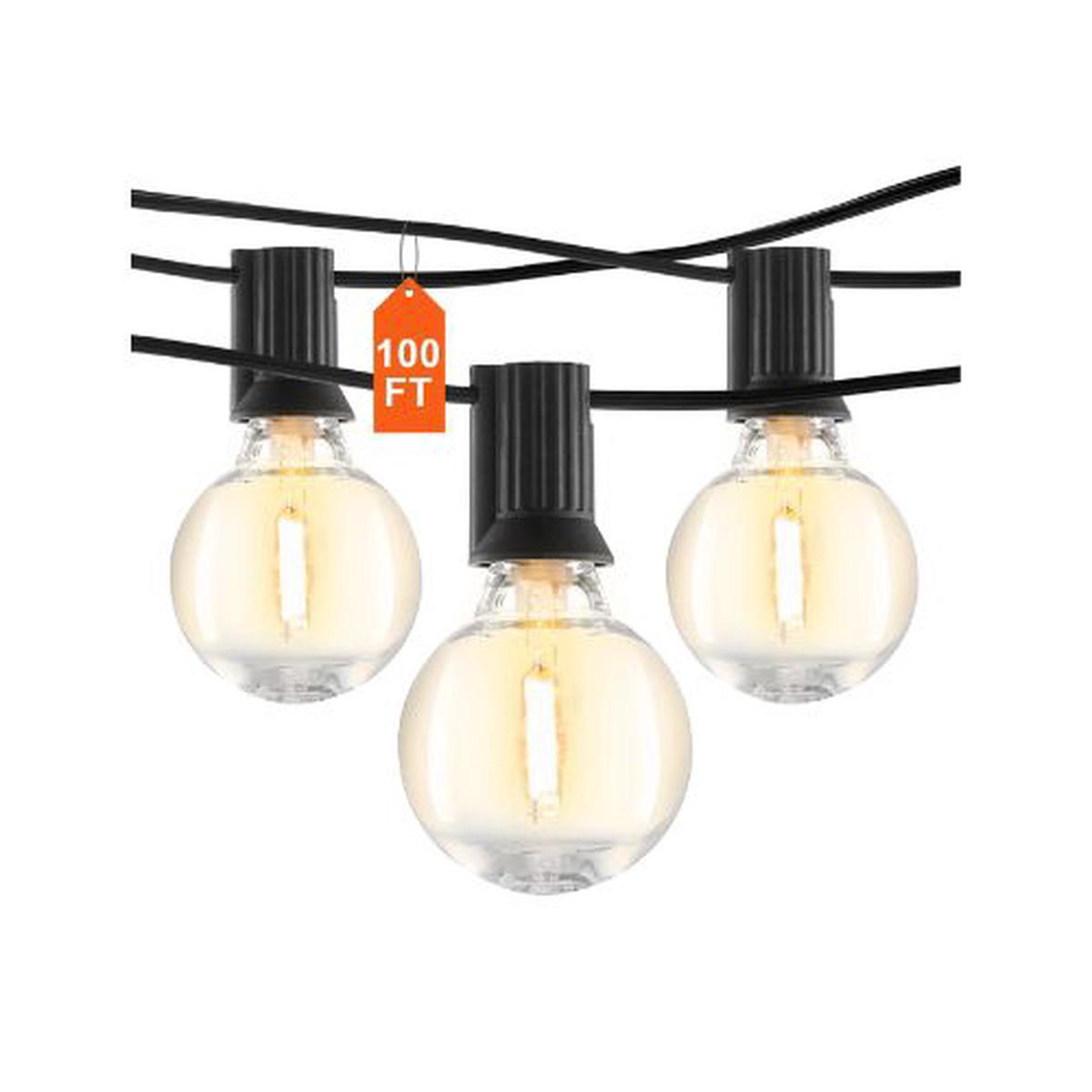 100FT LED Warm White 2700K Decorative Outdoor String Light Set For Backyard