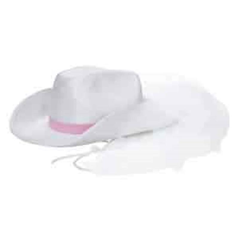 White Cowboy Hat-Veil