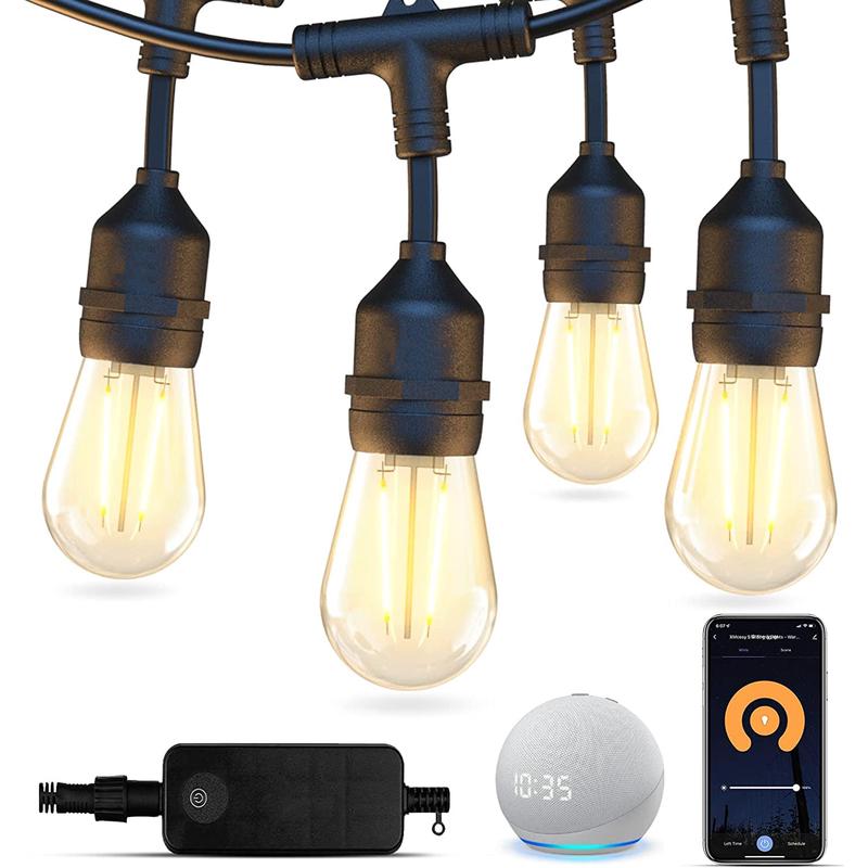 White Edison String Lights Dimmable Outdoor Edison String Lights