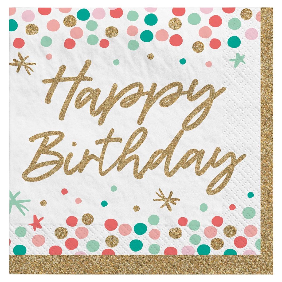 Wish Big Happy Birthday Luncheon Napkin 36ct