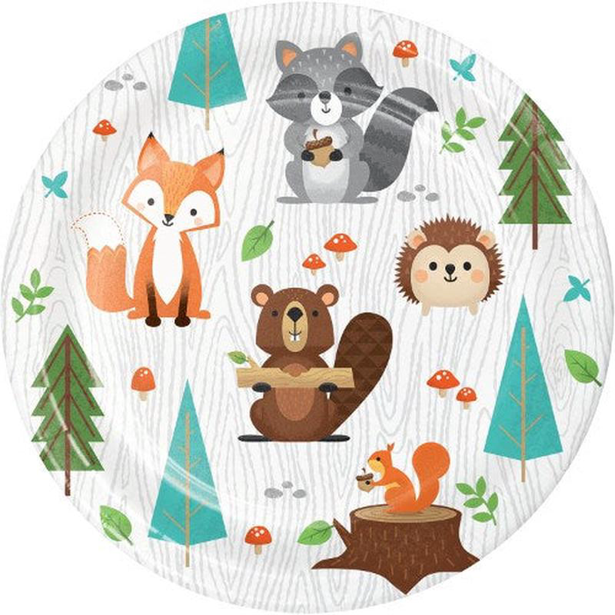 Wild One Woodland Luncheon Plate Animals 8ct