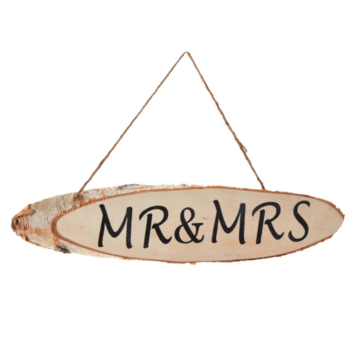 Wooden MR and MRS Sign