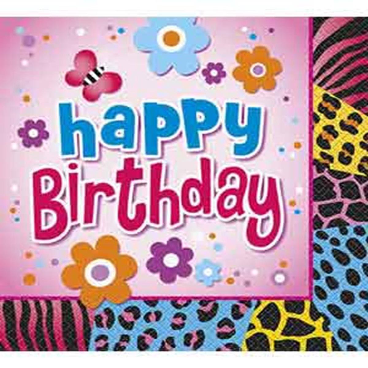 Wild Birthday Napkin 16ct