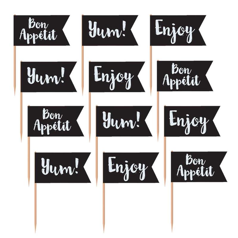 Wood Chalkboard Black Flag 36ct