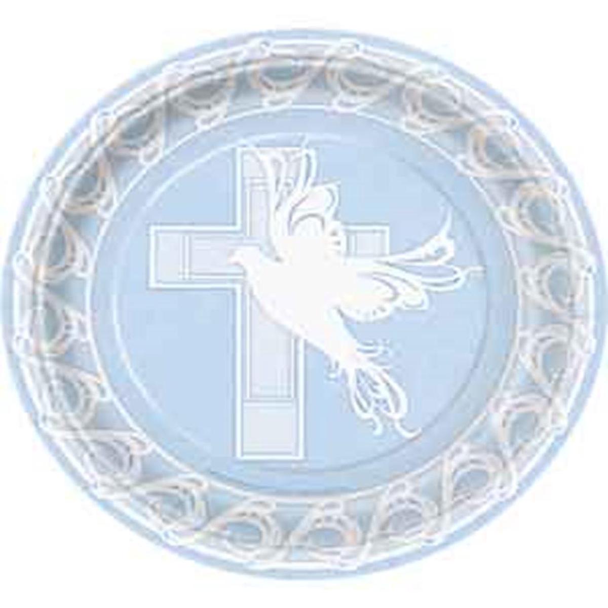 Dove Cross Blue Plate 8ct