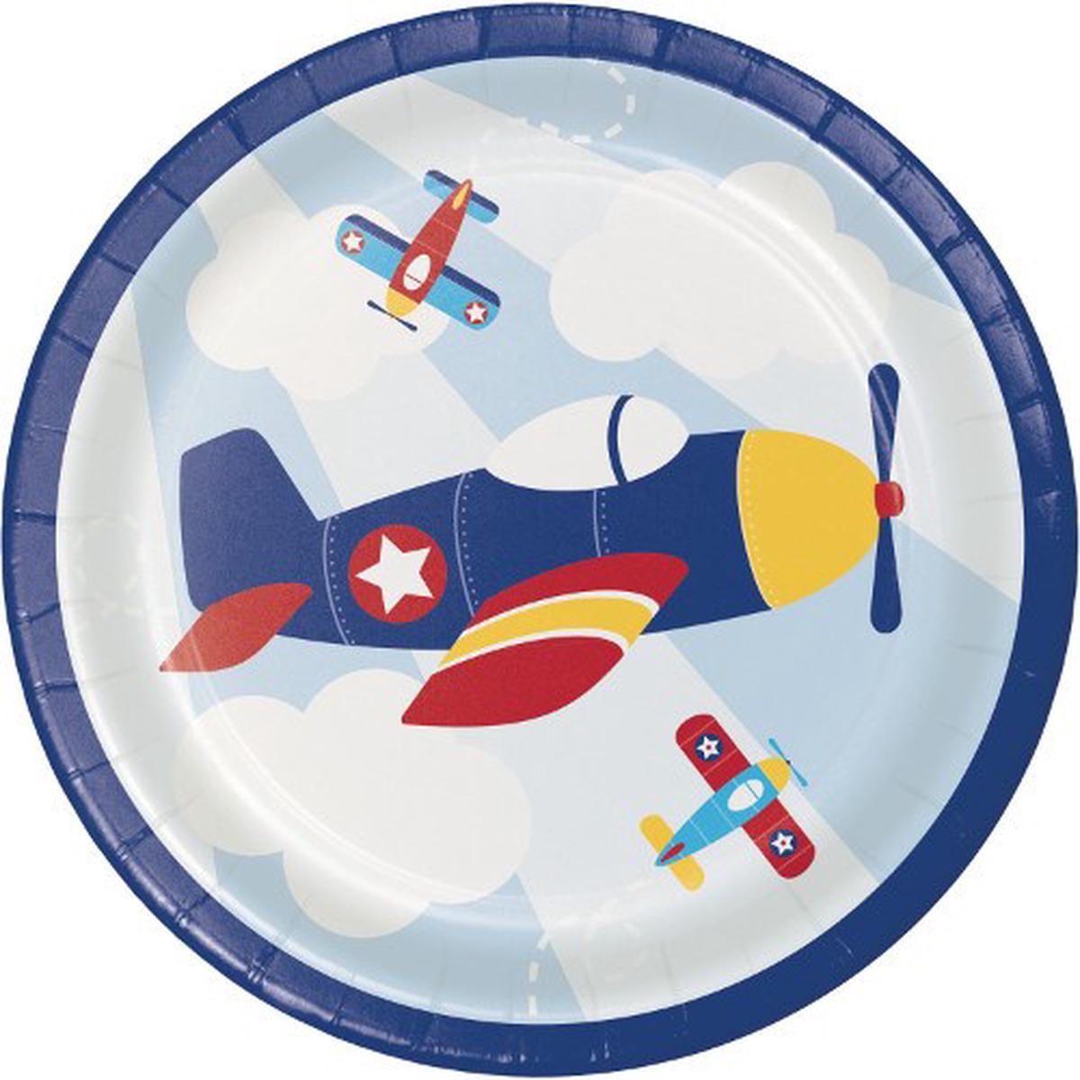 Lil Flyer Airplane Plate 8ct